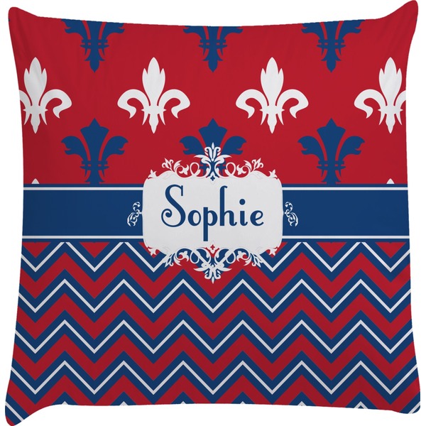 Custom Patriotic Fleur de Lis Decorative Pillow Case (Personalized)