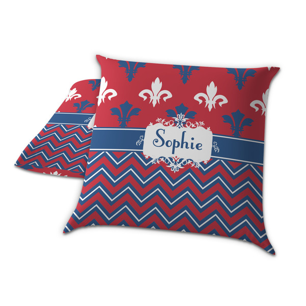 Patriotic Fleur de Lis Decorative Pillow Case - TWO