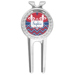 Patriotic Fleur de Lis Golf Divot Tool & Ball Marker (Personalized)