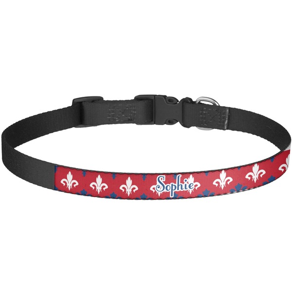 Custom Patriotic Fleur de Lis Dog Collar - Large (Personalized)