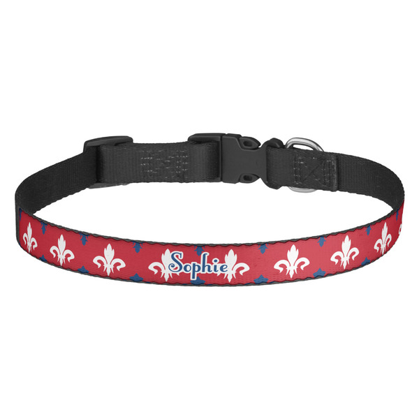 Custom Patriotic Fleur de Lis Dog Collar - Medium (Personalized)