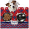 Patriotic Fleur de Lis Dog Food Mat - Medium LIFESTYLE