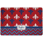 Patriotic Fleur de Lis Dog Food Mat w/ Name or Text