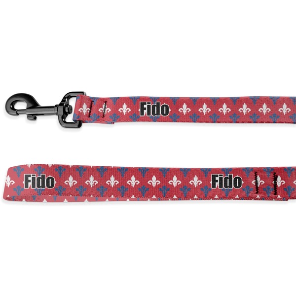 Custom Patriotic Fleur de Lis Deluxe Dog Leash (Personalized)