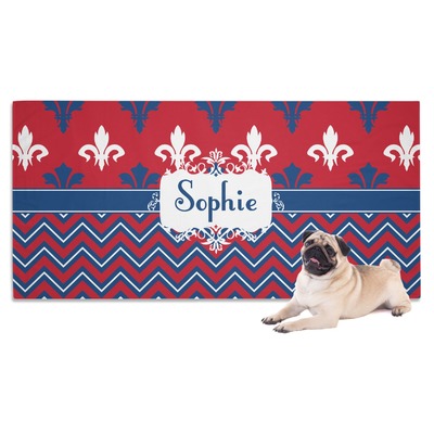 Patriotic Fleur de Lis Dog Towel (Personalized)