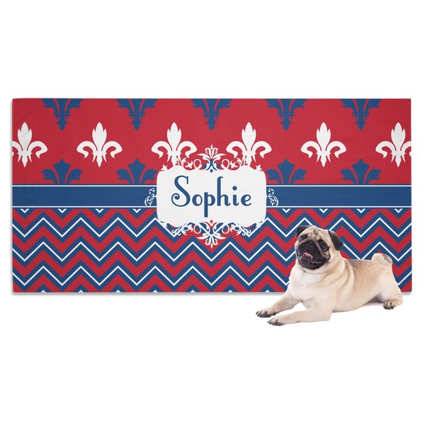 Custom Patriotic Fleur de Lis Dog Towel (Personalized)
