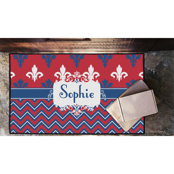 Patriotic Fleur de Lis Door Mat - LIFESTYLE (Lrg)
