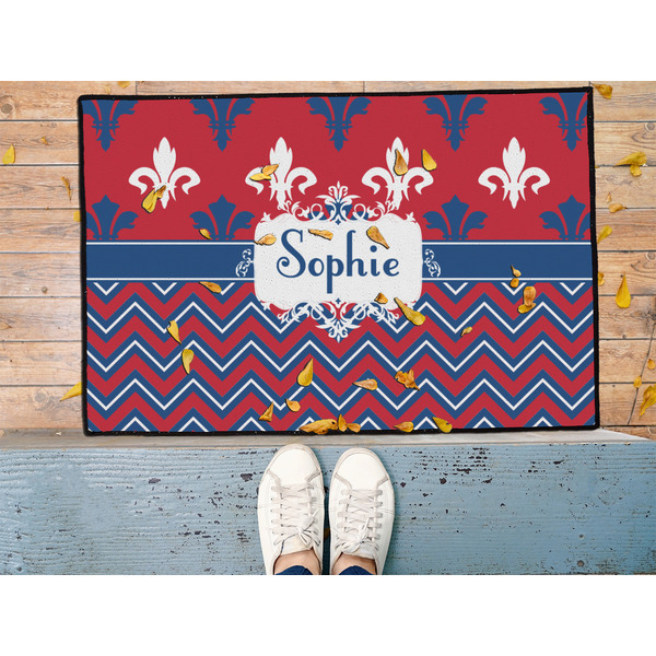 Patriotic Fleur de Lis Door Mat - LIFESTYLE (Med)