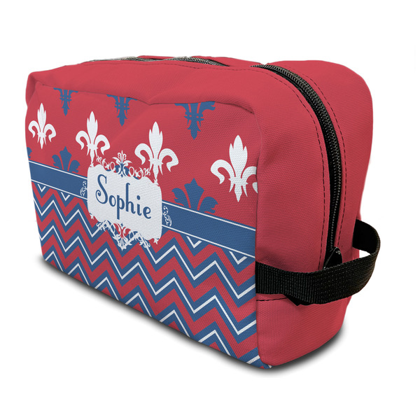 Custom Patriotic Fleur de Lis Toiletry Bag / Dopp Kit (Personalized)