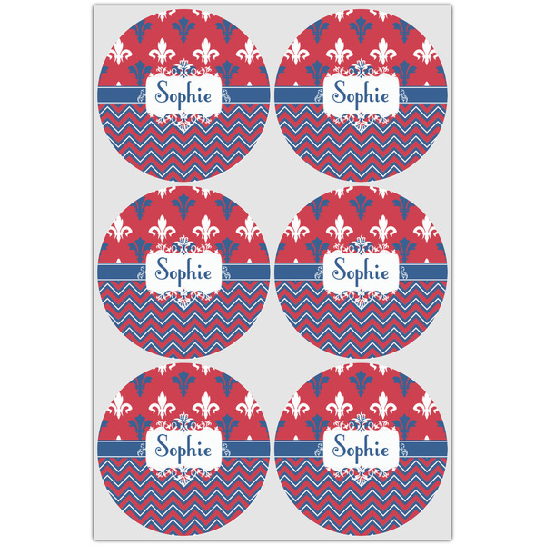 Patriotic Fleur de Lis Drink Topper - Large - Set of 6