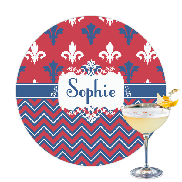 Custom Patriotic Fleur de Lis Printed Drink Topper (Personalized)