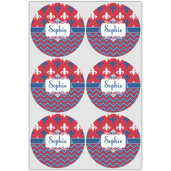 Patriotic Fleur de Lis Drink Topper - XLarge - Set of 6