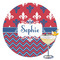 Patriotic Fleur de Lis Printed Drink Topper - 3.5" (Personalized)