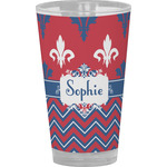 Patriotic Fleur de Lis Pint Glass - Full Color (Personalized)