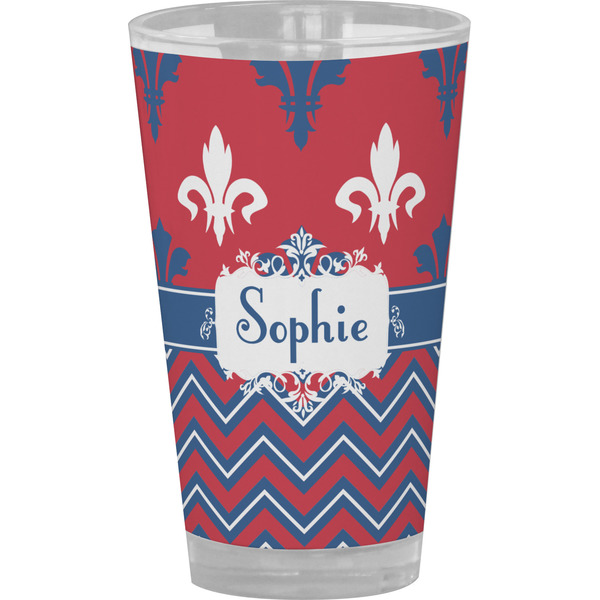 Custom Patriotic Fleur de Lis Pint Glass - Full Color (Personalized)