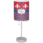 Patriotic Fleur de Lis 7" Drum Lamp with Shade Linen (Personalized)