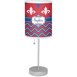Patriotic Fleur de Lis Lamp with Drum Shade (Personalized)