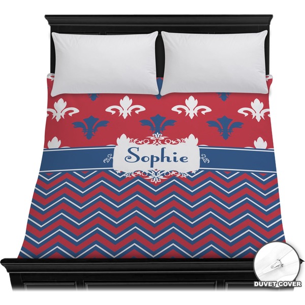 Custom Patriotic Fleur de Lis Duvet Cover - Full / Queen (Personalized)