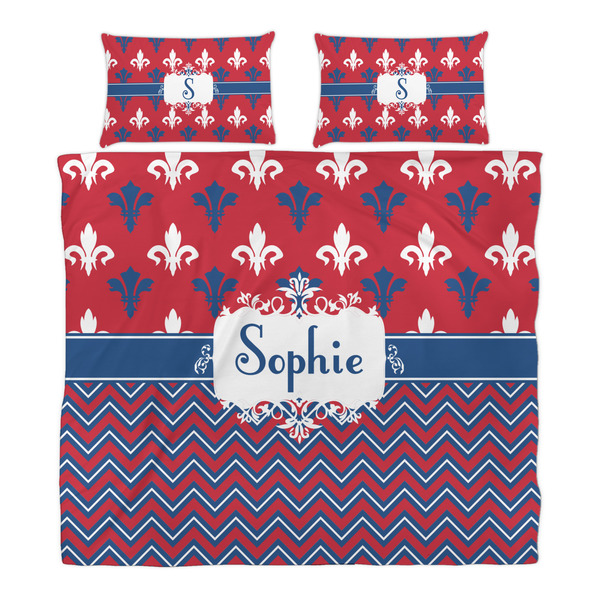 Patriotic Fleur de Lis Duvet Cover Set - King - Alt Approval