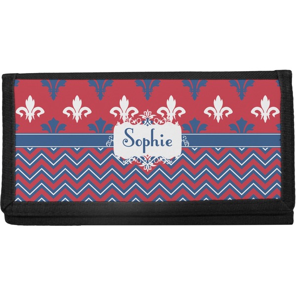 Custom Patriotic Fleur de Lis Canvas Checkbook Cover (Personalized)