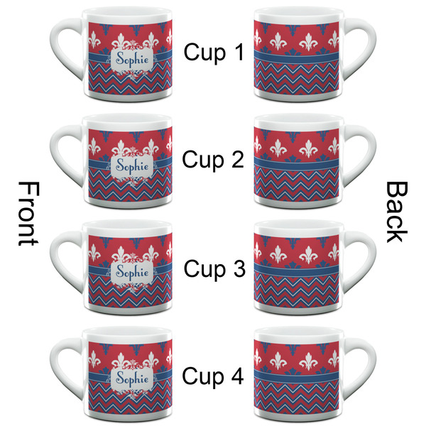 Patriotic Fleur de Lis Espresso Cup - 6oz (Double Shot Set of 4) APPROVAL