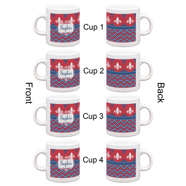 Patriotic Fleur de Lis Espresso Cup Set of 4 - Apvl