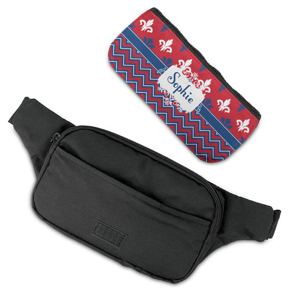 Patriotic Fleur de Lis Fanny Packs - FLAT (flap off)