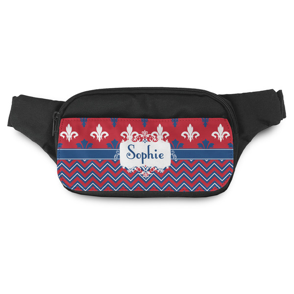 Custom Patriotic Fleur de Lis Fanny Pack - Modern Style (Personalized)