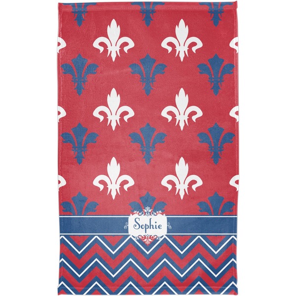 Patriotic Fleur de Lis Finger Tip Towel - Full View