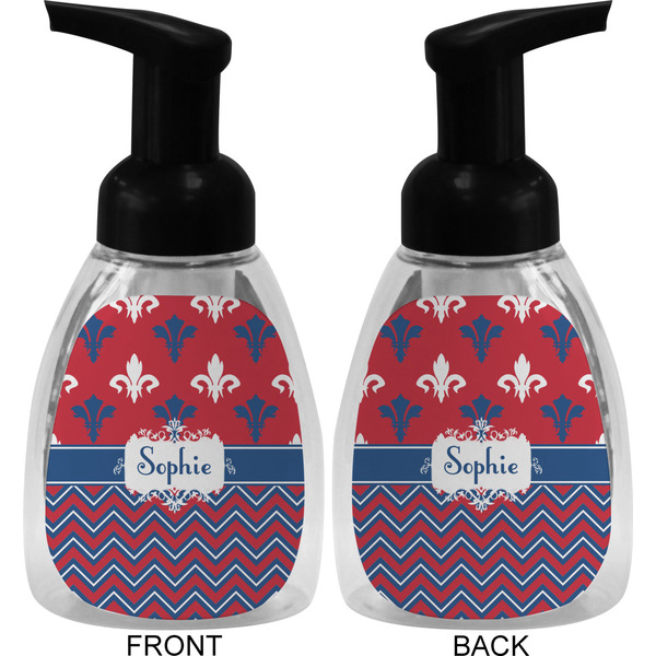 Patriotic Fleur de Lis Foam Soap Bottle (Front & Back)