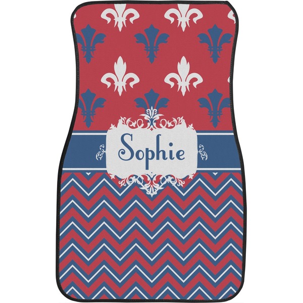 Patriotic Fleur de Lis Front Seat Car Mat