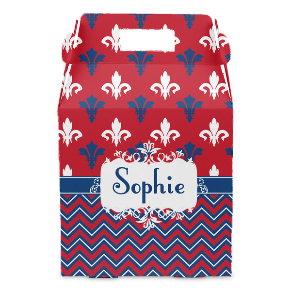 Patriotic Fleur de Lis Gable Favor Box - Front