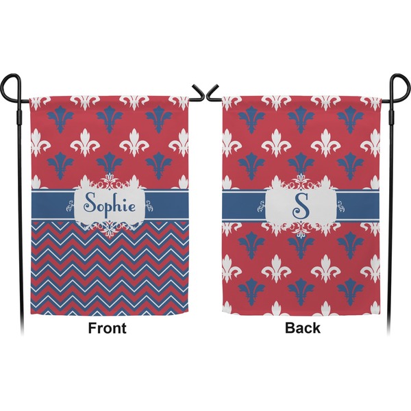 Patriotic Fleur de Lis Garden Flag - Double Sided Front and Back