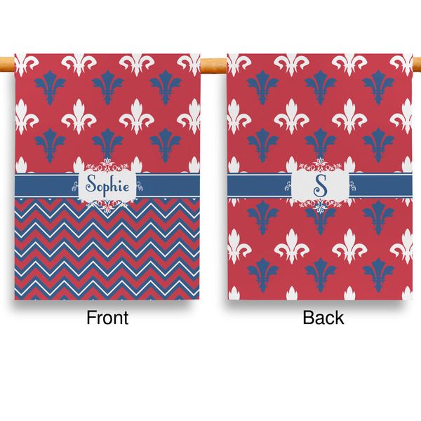 Patriotic Fleur de Lis Garden Flags - Large - Double Sided - APPROVAL