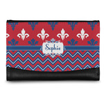 Patriotic Fleur de Lis Genuine Leather Women's Wallet - Small (Personalized)