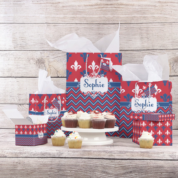 Patriotic Fleur de Lis Gift Bags - In Context