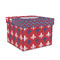 Patriotic Fleur de Lis Gift Boxes with Lid - Canvas Wrapped - Medium - Front/Main