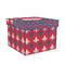 Patriotic Fleur de Lis Gift Box with Lid - Canvas Wrapped - Medium (Personalized)