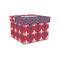 Patriotic Fleur de Lis Gift Boxes with Lid - Canvas Wrapped - Small - Front/Main