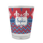 Patriotic Fleur de Lis Glass Shot Glass - 1.5 oz - Set of 4 (Personalized)