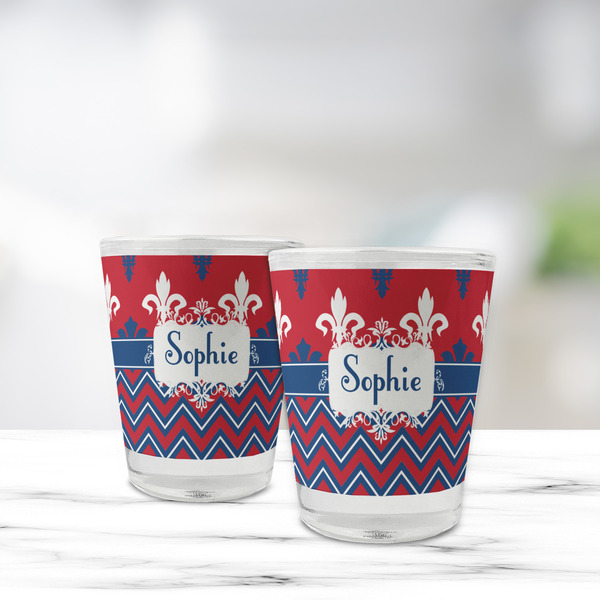 Patriotic Fleur de Lis Glass Shot Glass - Standard - LIFESTYLE
