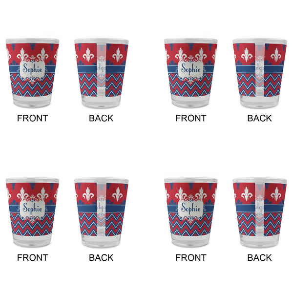 Patriotic Fleur de Lis Glass Shot Glass - Standard - Set of 4 - APPROVAL