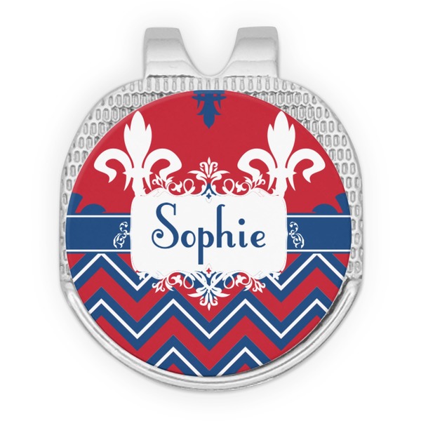 Patriotic Fleur de Lis Golf Ball Hat Marker Hat Clip