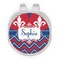 Patriotic Fleur de Lis Golf Ball Marker - Hat Clip - Silver