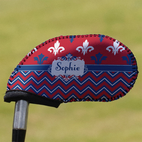 Custom Patriotic Fleur de Lis Golf Club Iron Cover (Personalized)