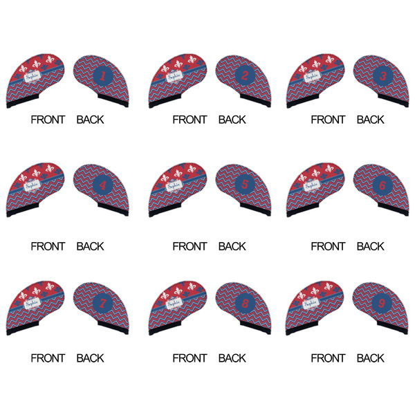 Patriotic Fleur de Lis Golf Club Covers - APPROVAL (set of 9)