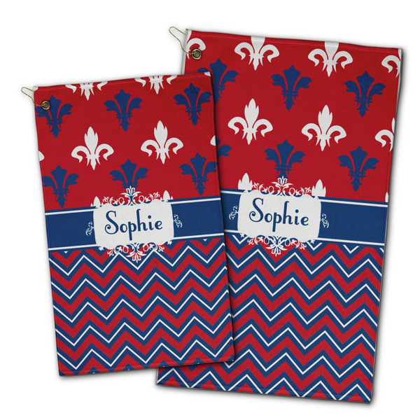 Patriotic Fleur de Lis Golf Towel - PARENT (small and large)