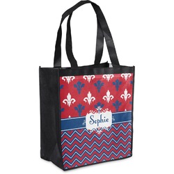 Patriotic Fleur de Lis Grocery Bag (Personalized)