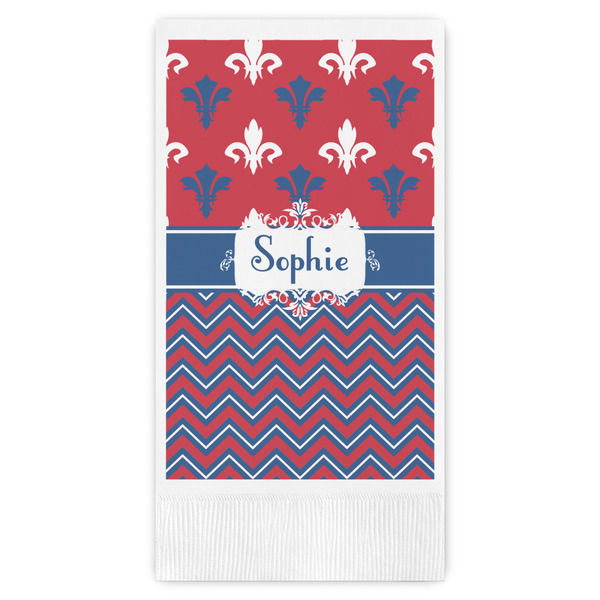 Custom Patriotic Fleur de Lis Guest Towels - Full Color (Personalized)