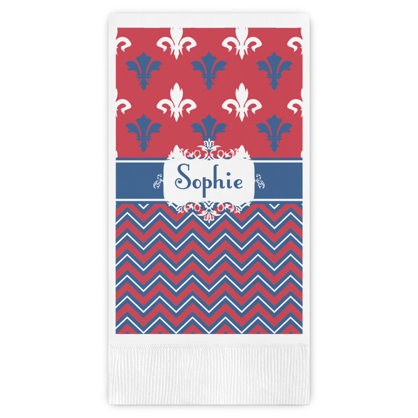 Custom Patriotic Fleur de Lis Guest Paper Towels - Full Color (Personalized)